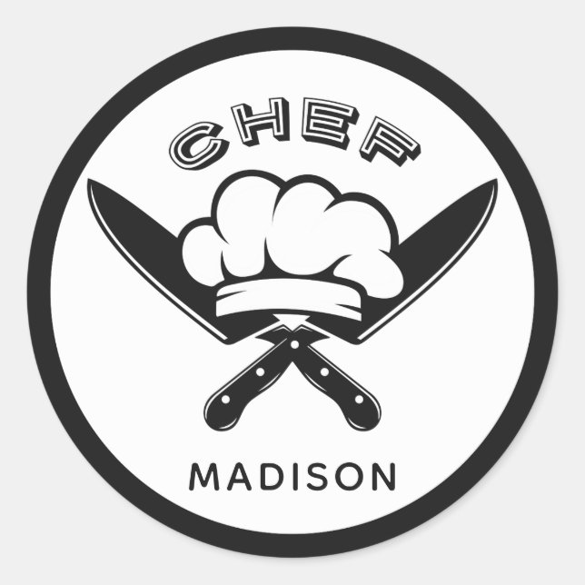 Custom name Chef Logo stickers (Front)