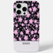 Custom Name Cherry Blossom pink floral pattern