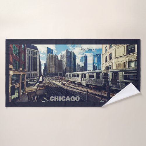 Custom Name Chicago USA Bath Towel