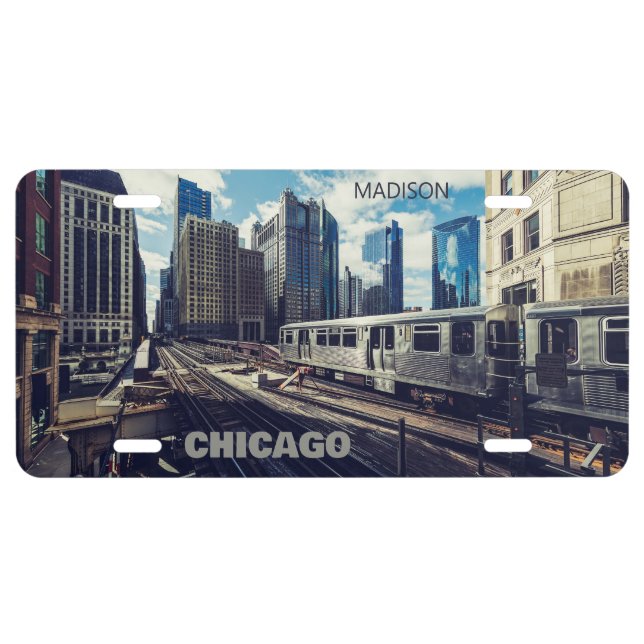 Custom Name Chicago USA License Plate (Front)