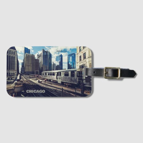 Custom Name Chicago USA Luggage Tag