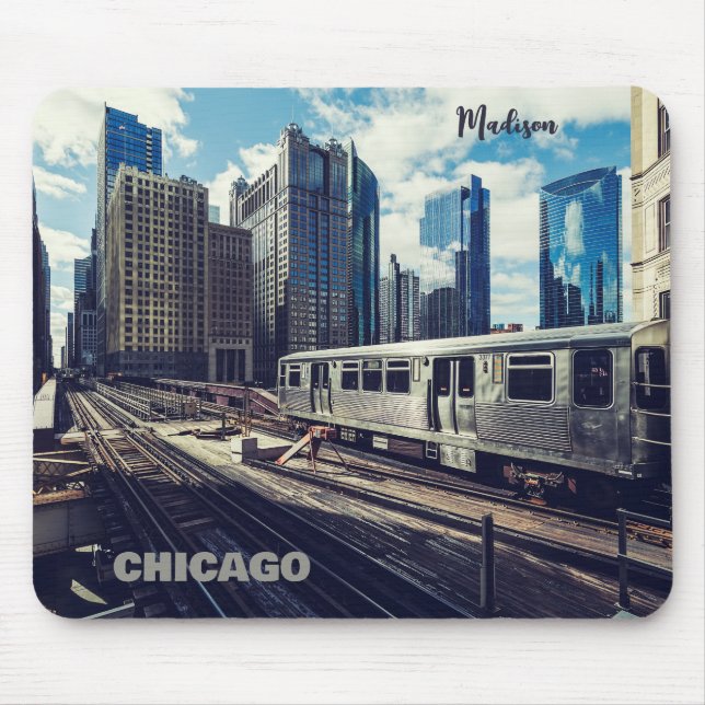 Custom Name Chicago USA Mouse Pad (Front)