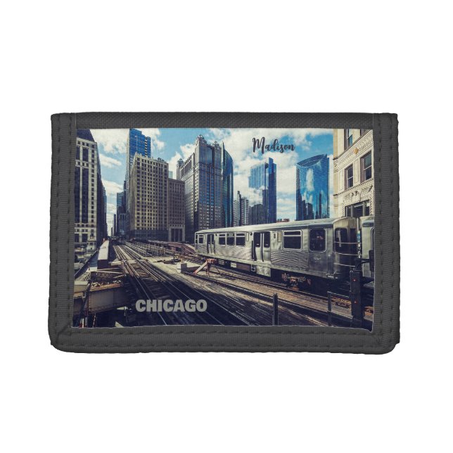 Custom Name Chicago USA Tri-fold Wallet (Front)