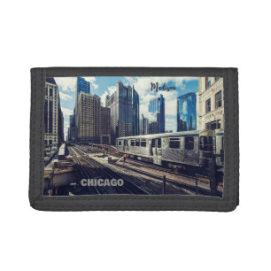 Custom Name Chicago USA Trifold Wallet