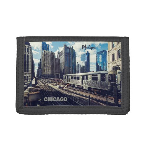 Custom Name Chicago USA Trifold Wallet