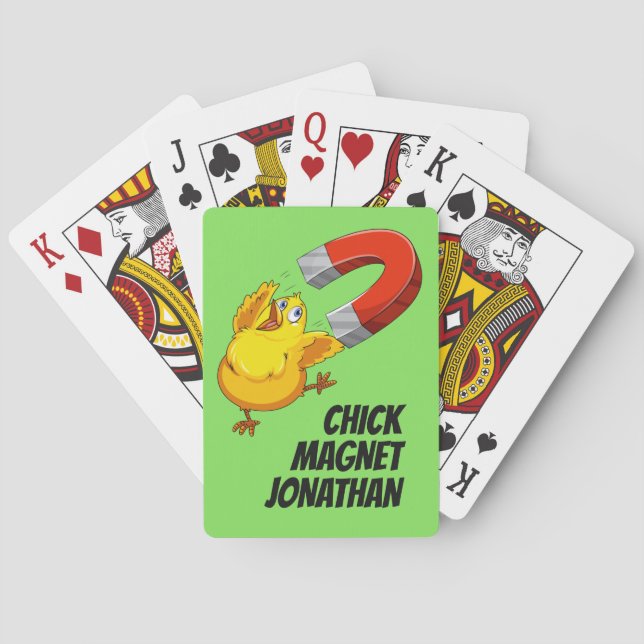 Custom name Chick Magnet playing cards (Back)