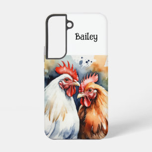 Custom Name Chickens Farm Nature Animal Art Samsung Galaxy S22 Case