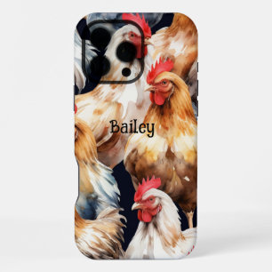 Custom Name Chickens Hen Rooster Eggs iPhone 16 Pro Max Case
