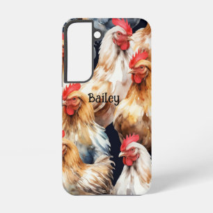 Custom Name Chickens Hen Rooster Eggs Samsung Galaxy S22 Case