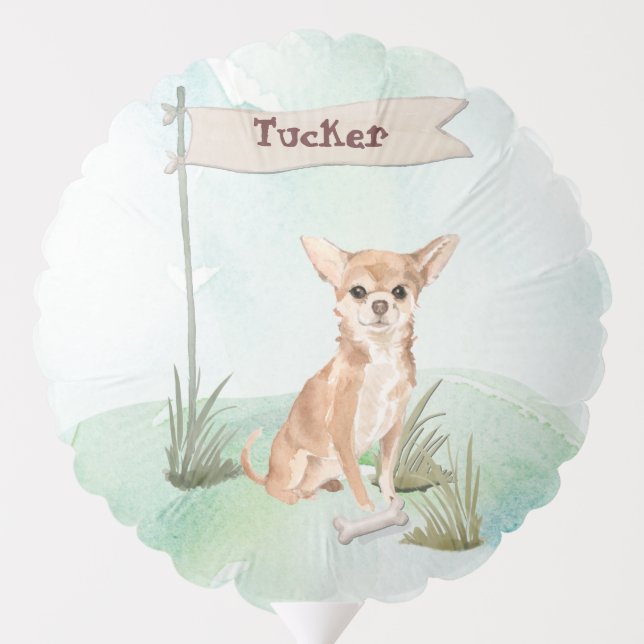 Custom Name Chihuahua Pet Dog Balloon (Back)
