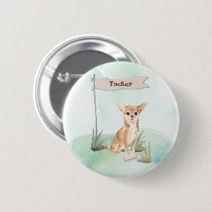 Custom Name Chihuahua Pet Dog Button