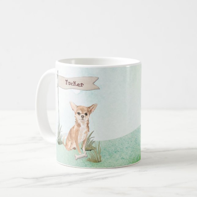 Custom Name Chihuahua Pet Dog Coffee Mug (Front Left)