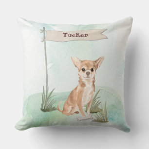 Custom Name Chihuahua Pet Dog Throw Pillow