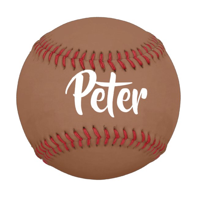 Custom name  chocolate brown plain baseball (Front)