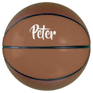 Custom name  chocolate brown plain basketball