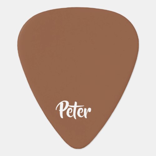 Custom name  chocolate brown plain guitar pick