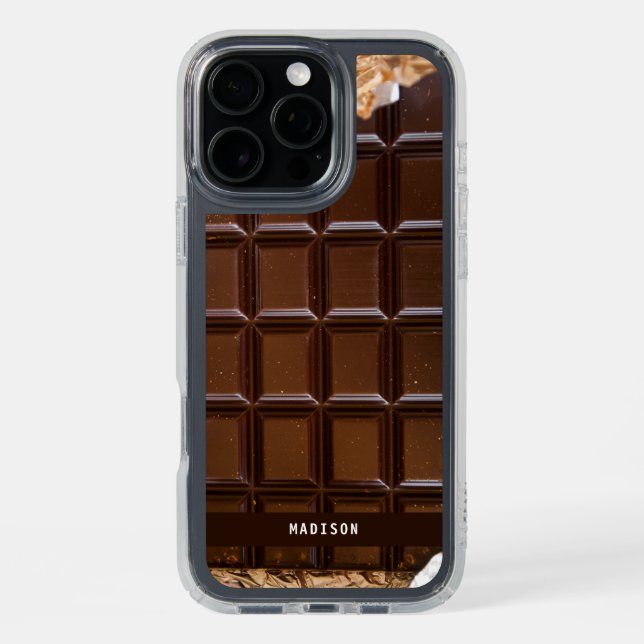 Custom Name Chocolate Candy Bar Chocolate Lover Speck iPhone Case (Front (Black Titanium))