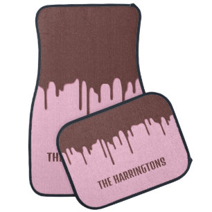 Custom Name Chocolate Drip Car Floor Mat
