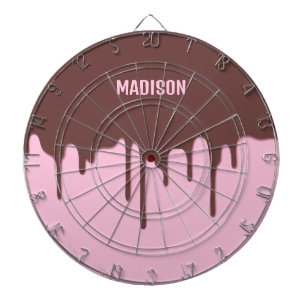 Custom Name Chocolate Drip Dart Board