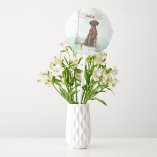 Custom Name Chocolate Lab Pet Dog Balloon