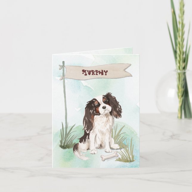Custom Name Chocolate Lab Pet Dog Note Card (Front)