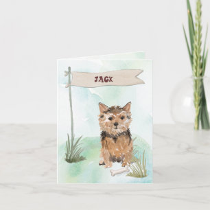 Custom Name Chocolate Lab Pet Dog Note Card