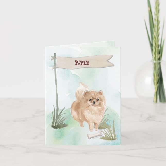Custom Name Chocolate Lab Pet Dog Note Card (Front)