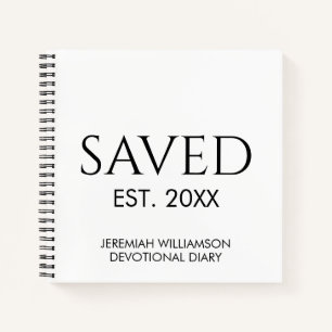 Custom Name Christian Saved Est Devotional  Notebook