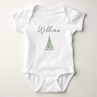 Custom Name Christmas Baby Romper 1st Xmas William