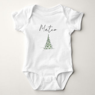 Custom Name Christmas Baby Romper First Xmas Mateo