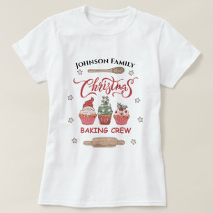 Custom Name Christmas Baking Crew Family Matching T-Shirt