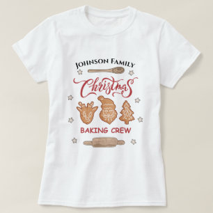 Custom Name Christmas Baking Crew Group Matching T-Shirt