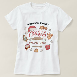 Custom Name Christmas Baking Crew Group Matching T-Shirt