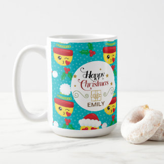 Custom Name Christmas Gift Mugs -  Emoji Mugs