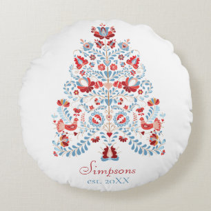 Custom  Name Christmas Home Decor Round Pillow