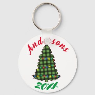 Custom Name Christmas Keychain Christmas Tree
