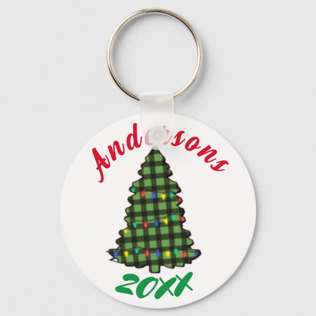 Custom Name Christmas Keychain | Christmas Tree (Front)