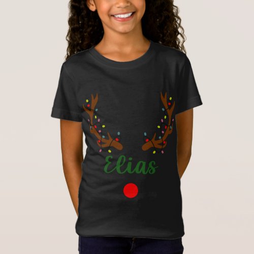 Custom Name Christmas Matching Family Pajama Elias T_Shirt