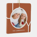 Custom Name Christmas Photo Rust Ceramic Ornament | Zazzle