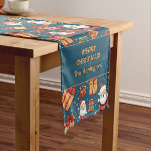 Custom Name Christmas Santa Short Table Runner