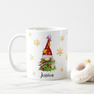 Custom Name Christmas Tree Gnome Classic Mug