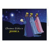 Custom Name Christmas Wishes Three Kings at Night (Front Horizontal)