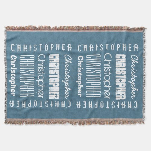 Custom Name CHRISTOPHER or ANY NAME Blue A11 Throw Blanket