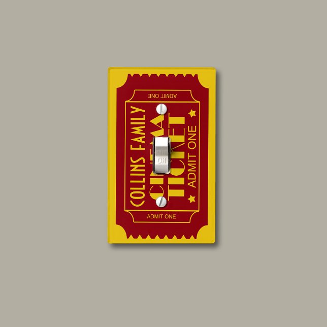 Custom Name Cinema Ticket Admit One Light Switch Cover (Creator Uploaded)