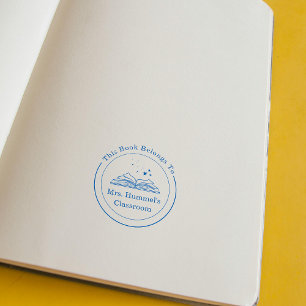Custom Name Circle Book Belongs To Teacher Self-inking Stamp