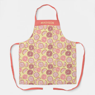 Custom name Citrus Pattern aprons