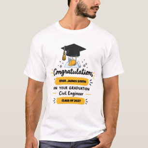 Custom Name Civil Engineer Graduation T-Shirt