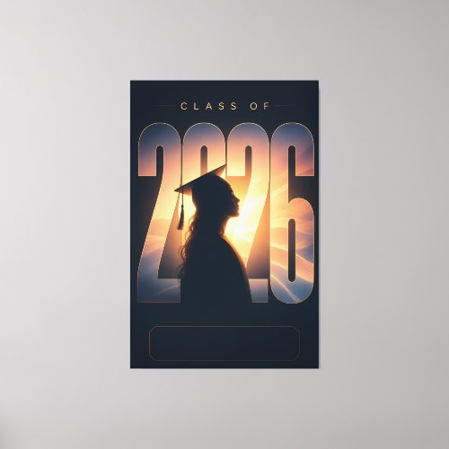 Custom Name Class of 2026 Graduation Art Canvas Print