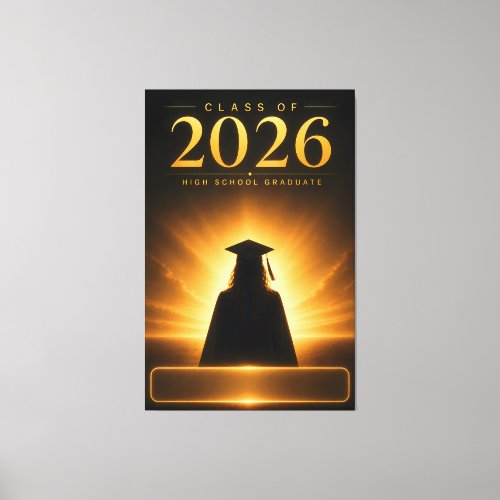 Custom Name Class of 2026 Graduation Gift Art Canvas Print