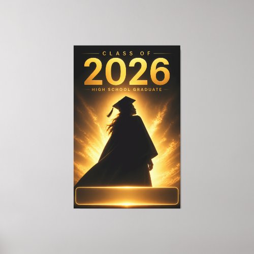 Custom Name Class of 2026 Graduation Gift Canvas Print